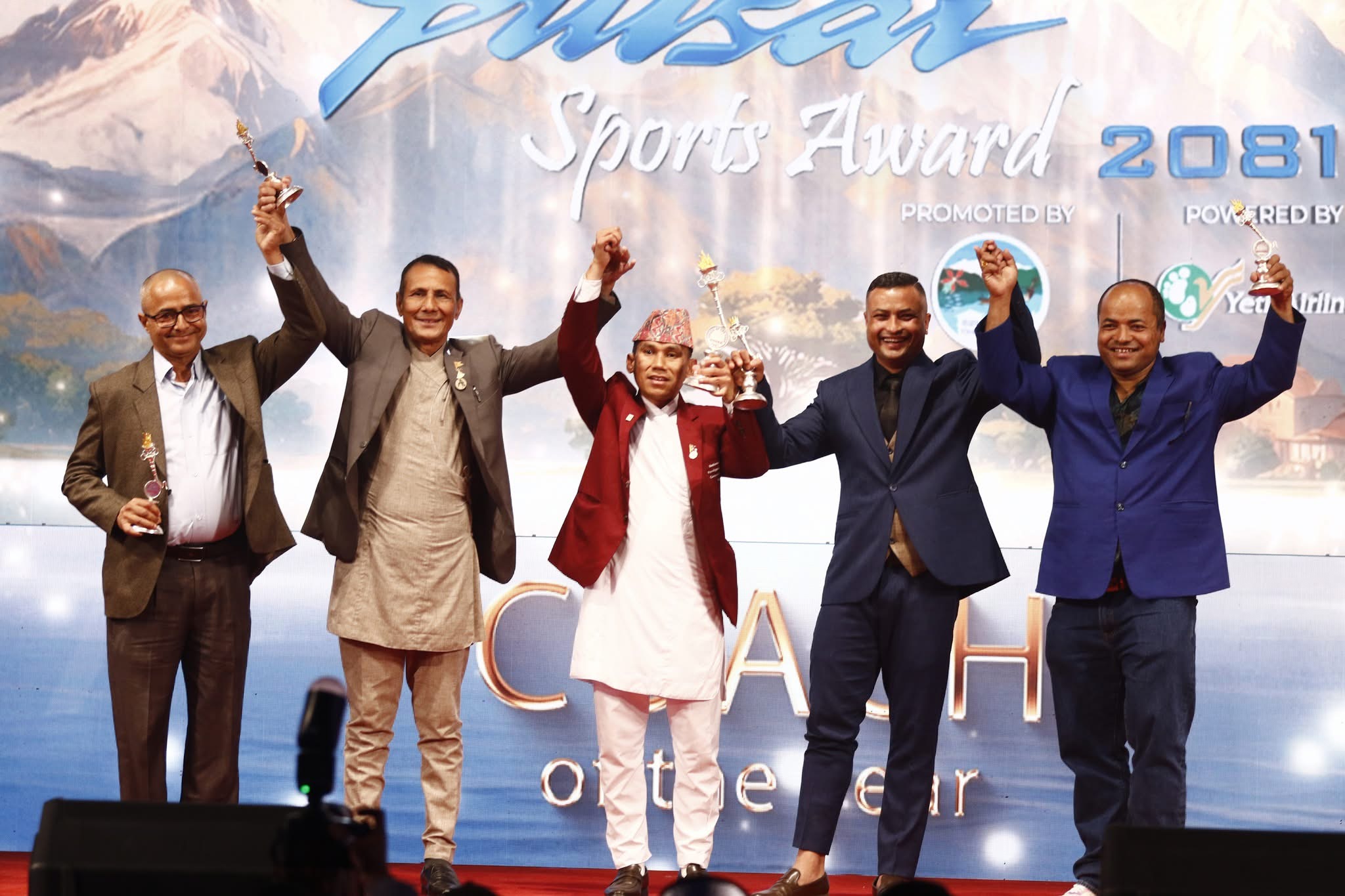 Coach of the Year at the NSJF Pulsar Sports Award 2081 by the Nepal Sports Journalists Forum (NSJF), held on 7 January 2026 in Pokhara.